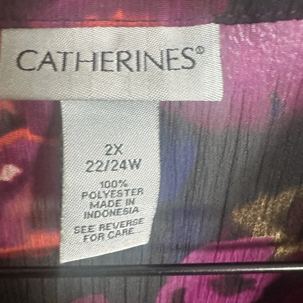 Catherines Vibrant Floral Blouse - Purple and Orange - Picture 5 of 5